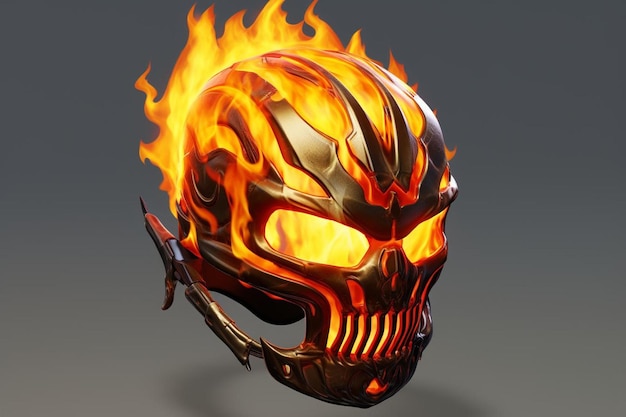 Fire skull helmet