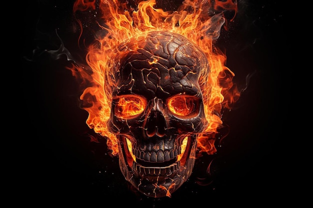 Fire in skull shape