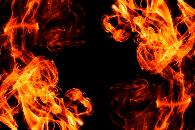 fire smoke abstract on black background
