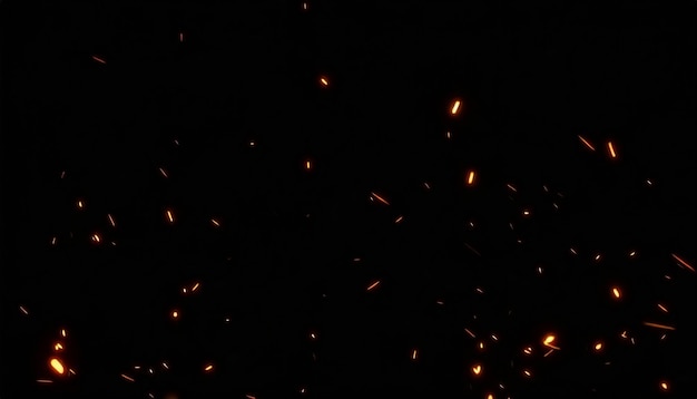 Photo fire sparks on a black background