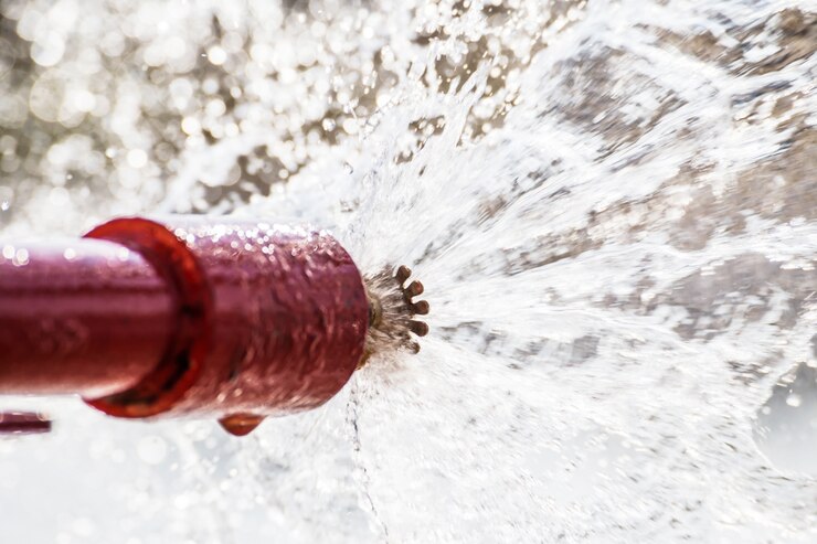 Fire sprinkler and red pipe.