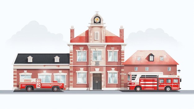 иллюстрация пожарной станции