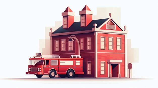 Photo fire station illustration