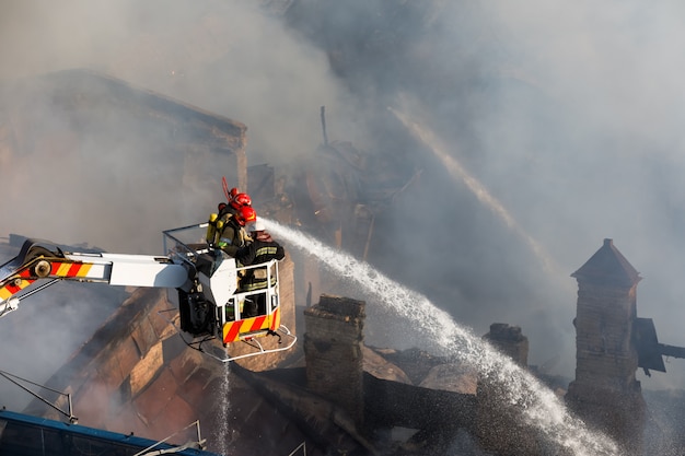 Fire in a three-story house in Kiev