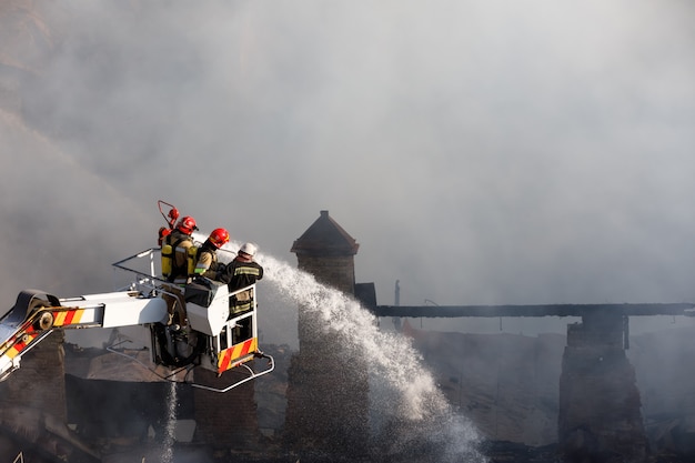 Fire in a three-story house in Kiev