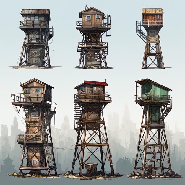 Photo fire tower game assets