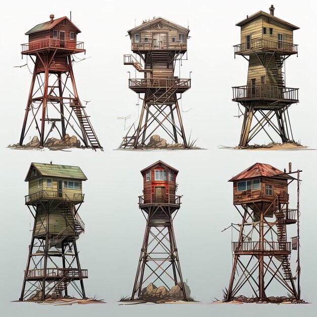 Photo fire tower game assets