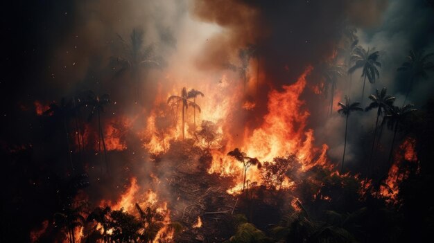 Fire in the tropical forest