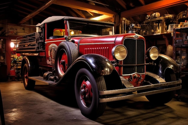 Fire truck in the garage ready for action