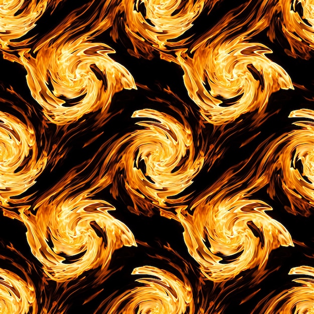 火は抽象的に回転します。シームレスな抽象的な背景パターン