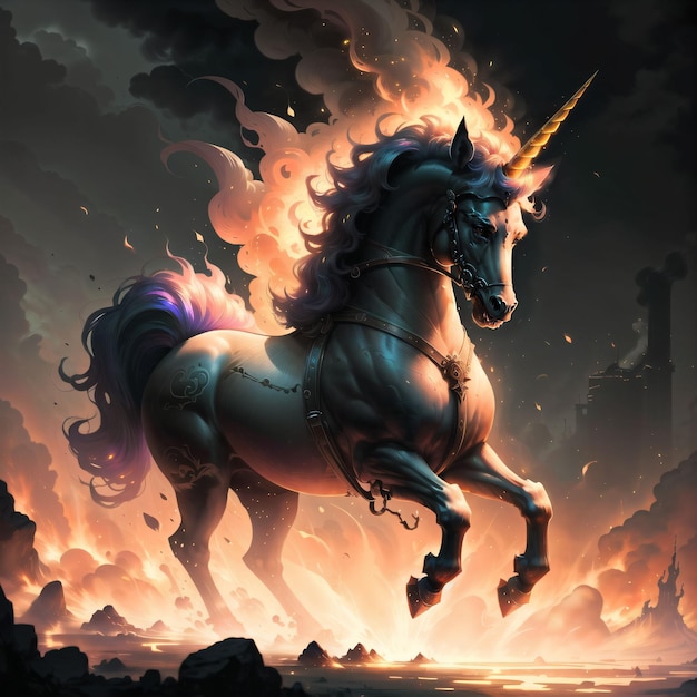 Photo fire unicorn