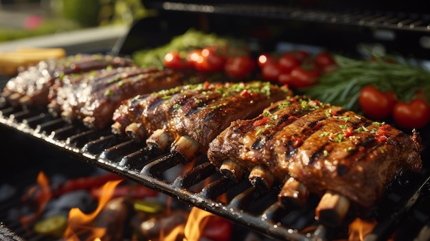 Fire up the grill for a feast flames dancing as meats and veggies hit the grates