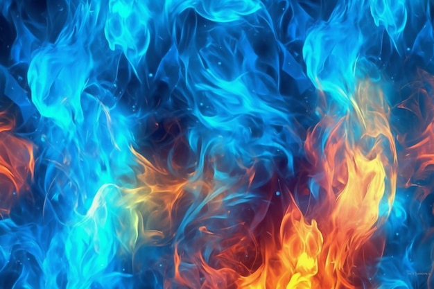 Fire wallpapers that are blue and red