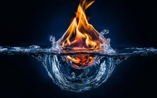 Photo fire and water landscape wallpaper