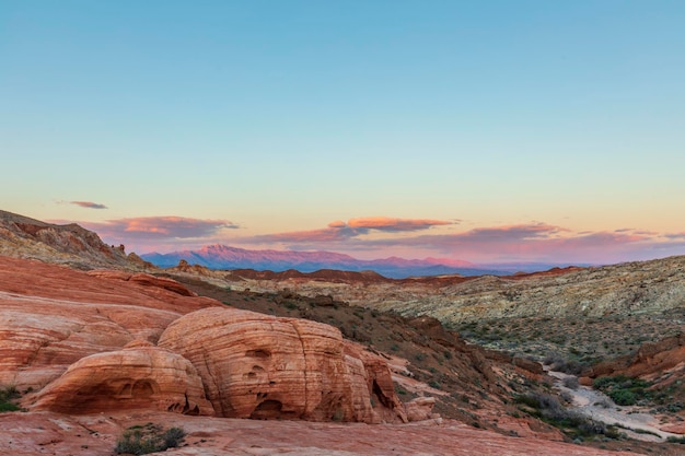 Fire Wave Valley of Fire at Sunset USA