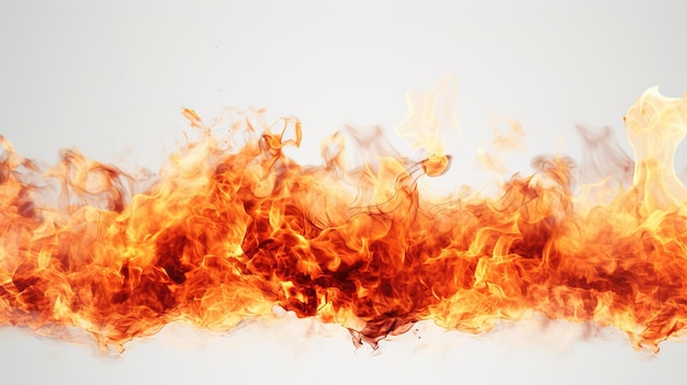 Fire on White Background Flame Hot Burn Inferno