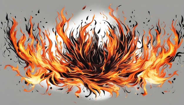 Photo a fire with flames and a black background