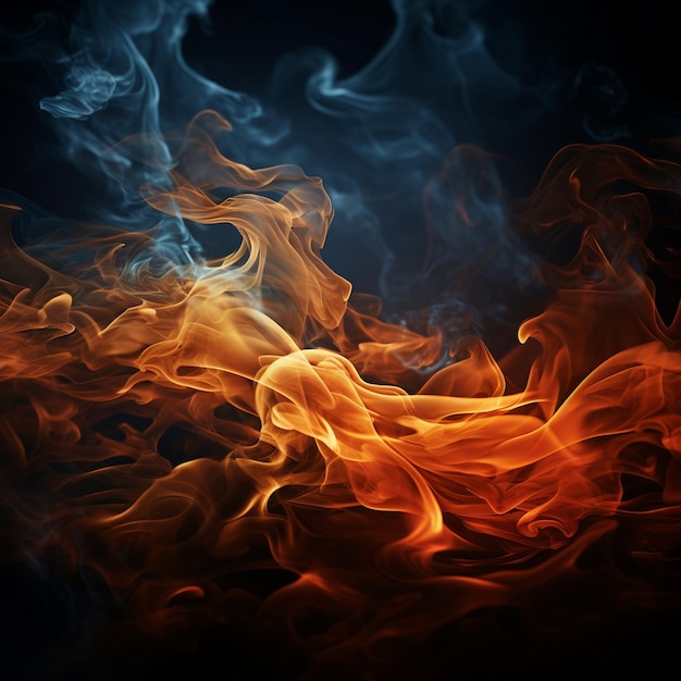 Огонь с оранжевым и красным пламенем, который говорит о пожаре.