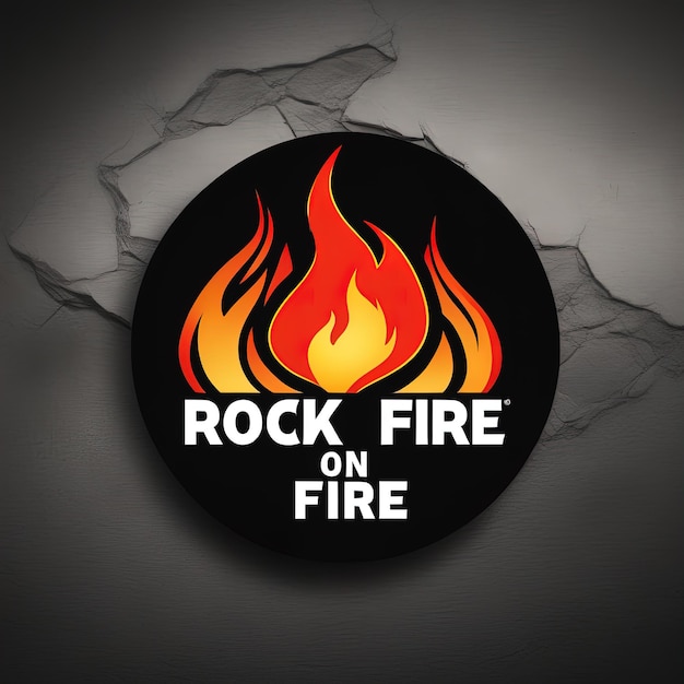 Fire with rock and roll fire concept vector illustrationvector fire and rock