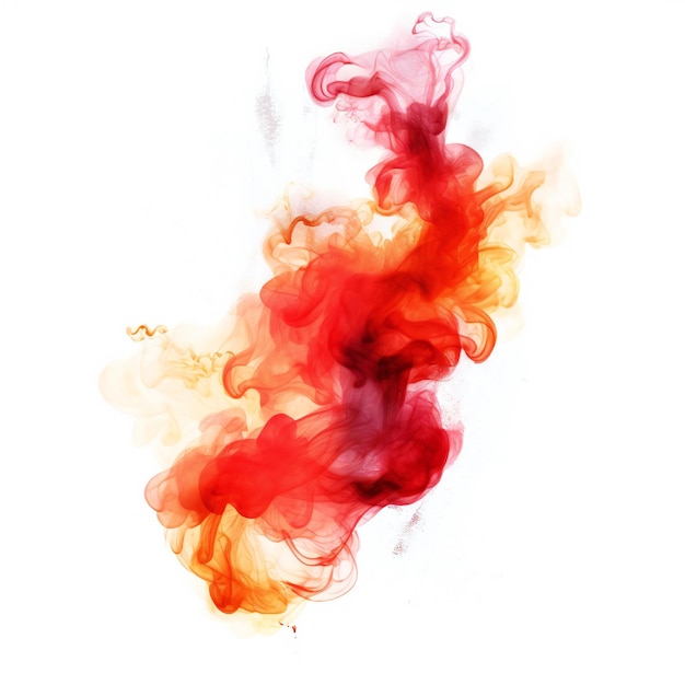 Fire with smoke design element on white background