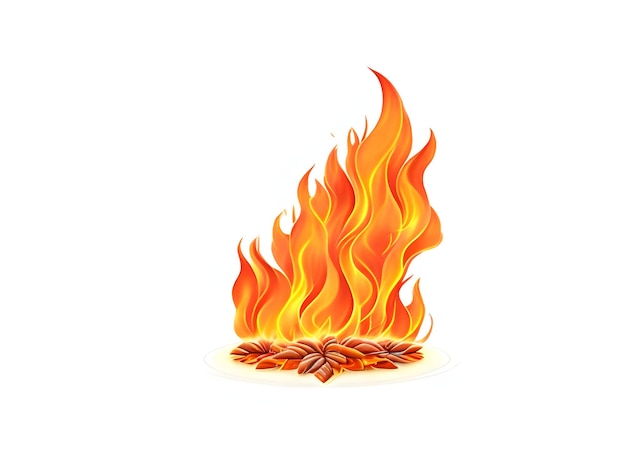 Fire with white background