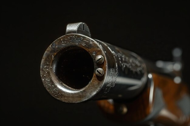 Photo firearm shot textures on black background with gunpowder gases