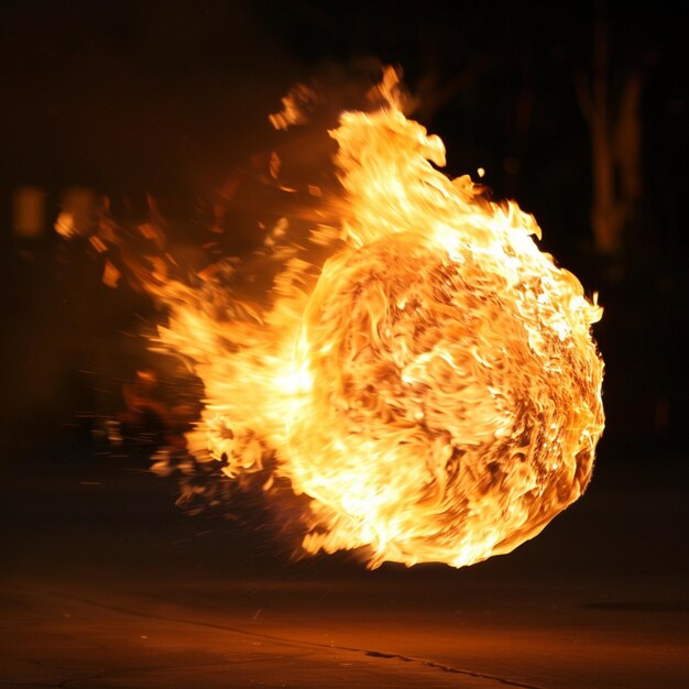 Photo a fireball with the word fire on it