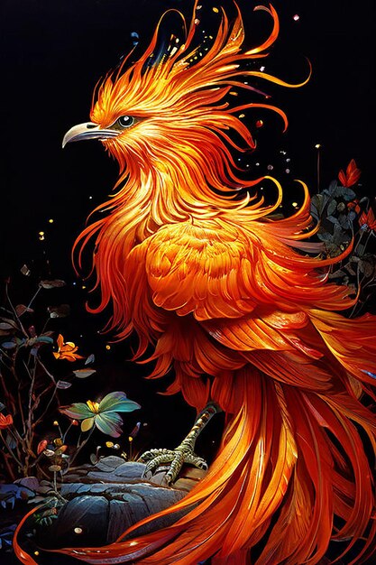 Photo the firebird is described as having golden feathers while its eyes were like unto oriental crystal