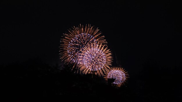 Photo firecracker night sky light fire