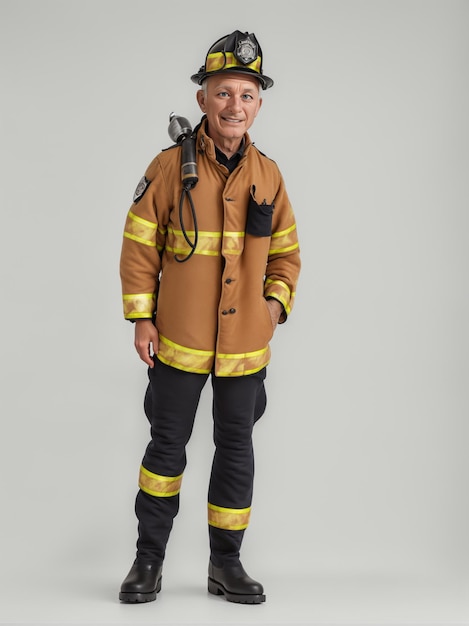 a firefighter in a fire suit and helmet