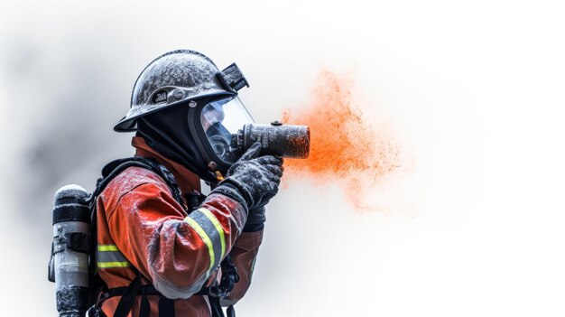 Firefighter Holding Fire Hose