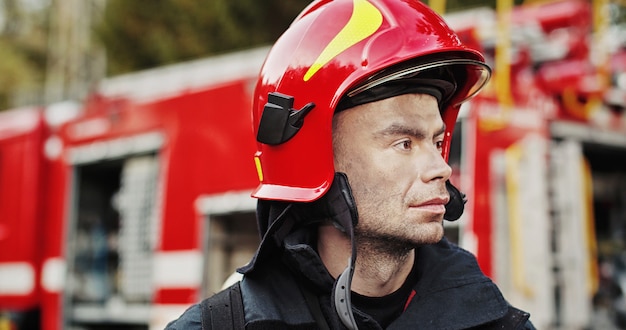 Firefighter portrait on duty