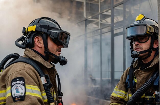 Firefighter ready for action in a drill