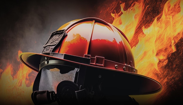 A firefighter's helmet with the word fire on it