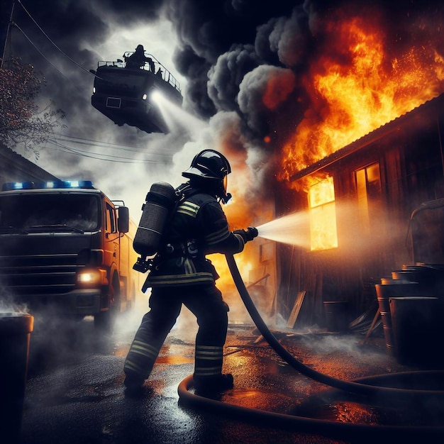 A firefighter training