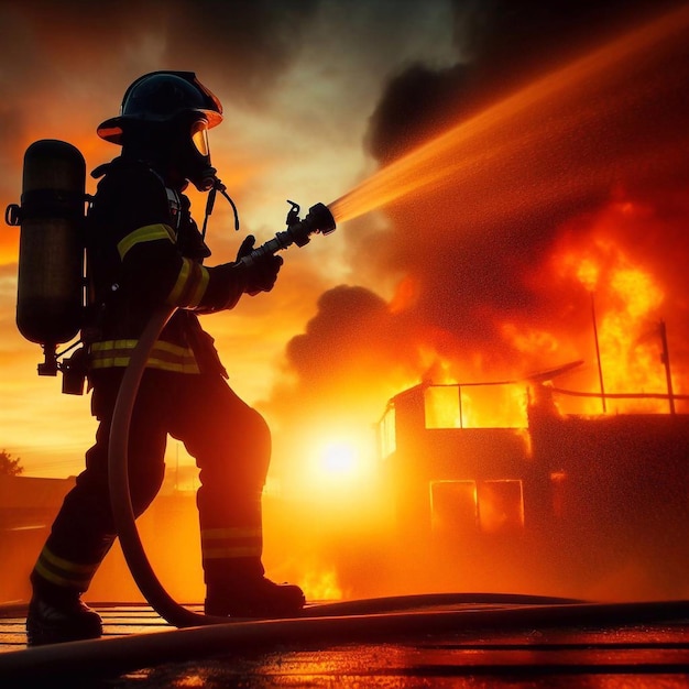 Photo a firefighter training