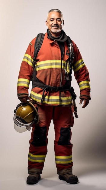 Photo a firefighter wearing a fire suit and a firefighter helmet