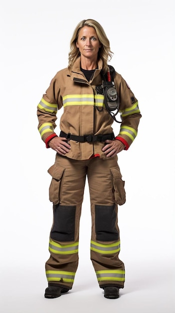 a firefighter wearing a fire suit and the firemans uniform