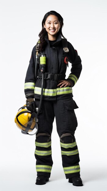 a firefighter wearing a firefighter uniform and a helmet