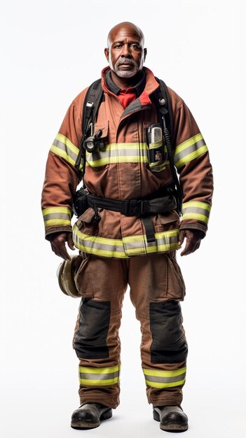 Photo a firefighter wearing a firefighter uniform with the number 7 on it