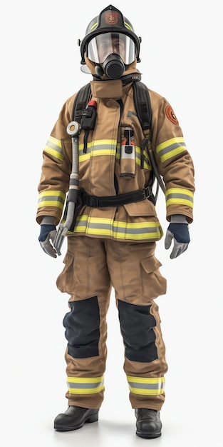 A firefighter wearing a uniform