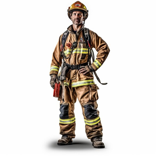 Premium AI Image firefighter on white background