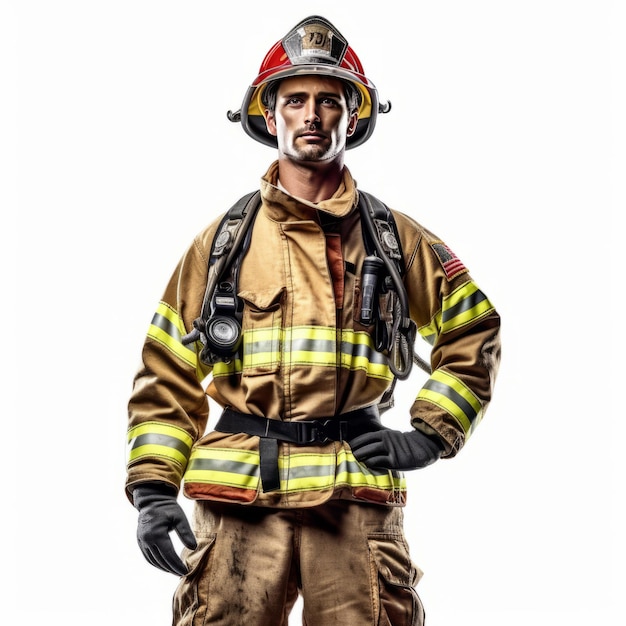 firefighter on white background