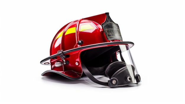 Photo firefighter39s safety gear display on white background