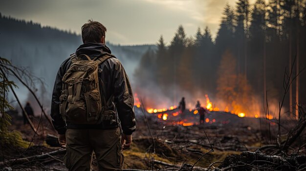 a firefighters at the location of fires