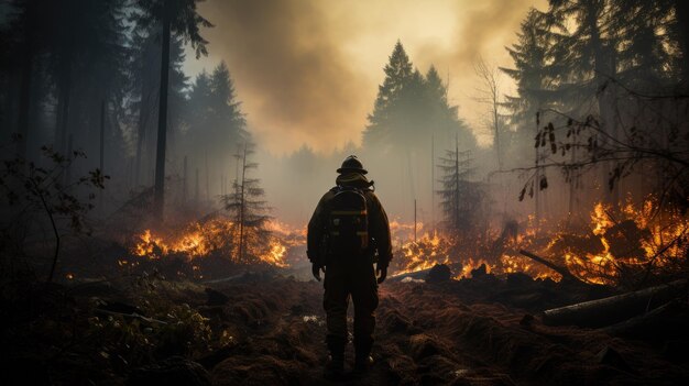 a firefighters at the location of fires