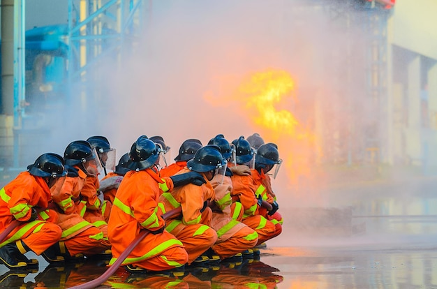 Firefighters training, training of firefighters, firefighting\
in the workplace