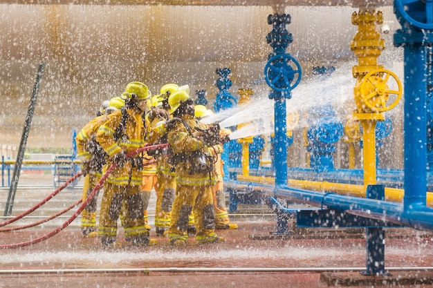 Firefighters training