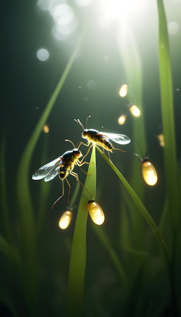Photo fireflies kunang kunang