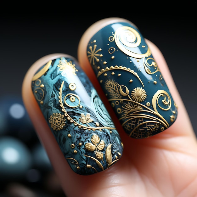 firefly moon nails with celestial themed design mystical art creative idea inspiration salon 655090 804726